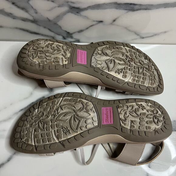 Skechers | Women's Natural Taupe Reggae Comfort Takes Two Sandals Sz 9 - Picture 6 of 6